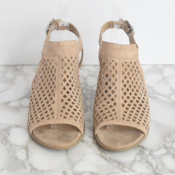 Franco Sarto Harlet 2 Block Heel Sandals Leather Suede Open Toe Size 7.5 M - Picture 3 of 7